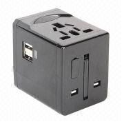 USB Adapter with Travel Plugs, Used for All Kinds of Power Plug, with 90 to 250V AC Power Input
