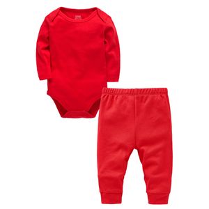 2 Pieces Newborn Baby Clothing Set White Blank Muslin Kids Clothes 100% Cotton Romper Pant Black Plain Bodysuit Trousers Suit