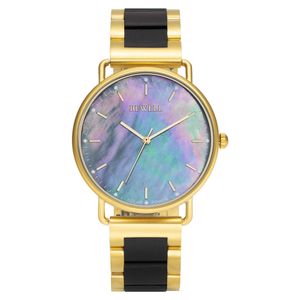 Customized High-End Men's Solar Power Watch Steel Wood Band Analog Display Glass Dial Window Unisex Fashion Color Shell Dial