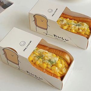Take Out Food Packaging Customized Sandwich Box Breakfast Packaging Box For Waffles Paper Egg Drop Sandwich Box