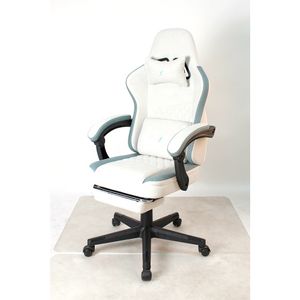 Wholesale PP arms racing computer chair fabric gaming chair white gamer chair with footrest