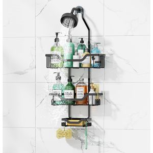 Wideny 3-Tier Shower Storage Rack Basket Over Shower Head Bathroom Hanging Shower Caddy Organizer