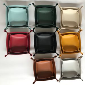Home Decor Desktop water proof PU Leather tray Jewelry Makeup Cosmetic Organizer Basket Storage Box