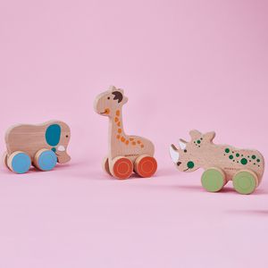 Natural wooden toy parenting artifact Wooden animal crawling training toy Enlightenment early education hand grasping board