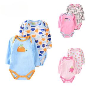 2024 spring and summer new cotton baby crawling clothes 0-1 years old newborn baby bum coat long-sleeved pajamas suit two pieces