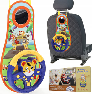 Newest Electric steering wheel toy hanging in car musical baby driving toy steering wheel