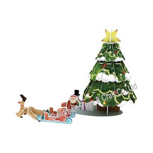 3D Puzzle Paper Model - DIY Assembly Toy, Winter Snowman, Santa Claus, Christmas Tree House, Birthday and Christmas Gift