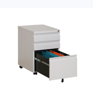 Goose Neck Mobile 3 drawer file storage steel cabinet with wheels