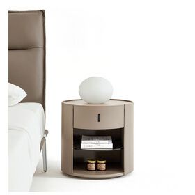 Luxury leather wooden bedside table nightstand with drawers furniture bedroom
