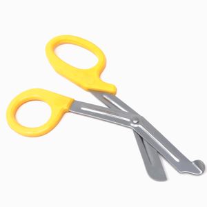5.5\" Yellow Medical EMT Utility Scissors Manual Dental Instrument Shears for Paramedic Bandage Nurse Made of Steel