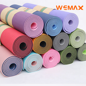 WEMAX Fitness hot selling anti-slip double layer custom color 6mm dual-colored TPE mat Pilates Yoga Mat