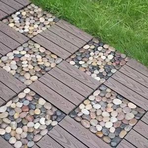 Outdoor decking tile,wood tile,match with pebble tile as great outdoor decoration,backyard DIY tile 300*300mm
