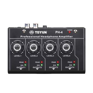 TEYUN PH4 Mixer audio 4 Channel headphone distributor mobile phone computer Audio Mixer