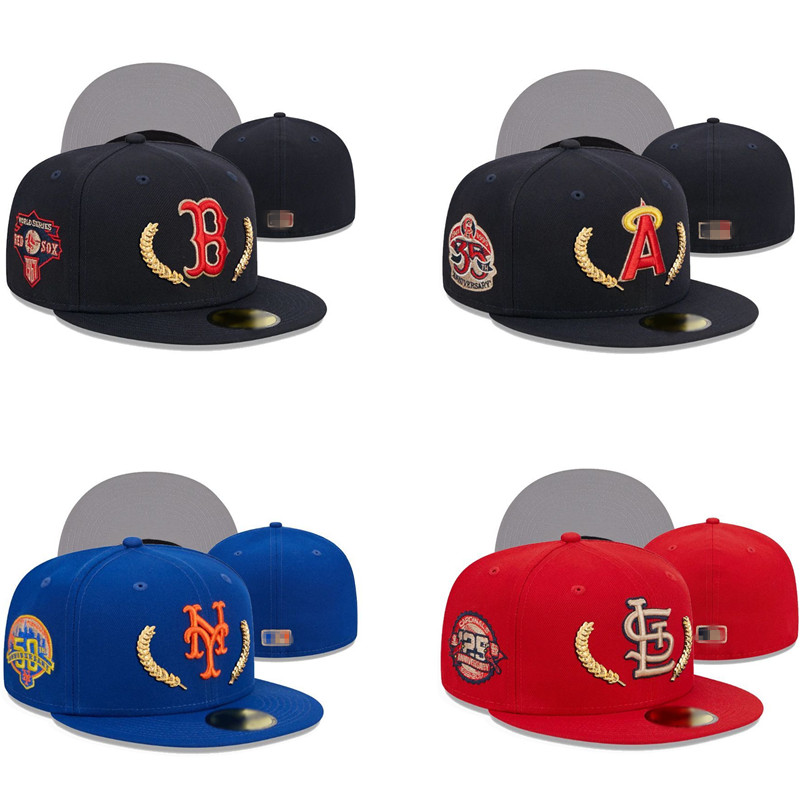 Shenzhen Seven Plus One Fashion Electronic Co., Ltd. Era Vintage Men's Sports Caps Baseball Cap Flat Brim Hat De Beisbol Fitted Hats Full Closed Hat American Team Gorras