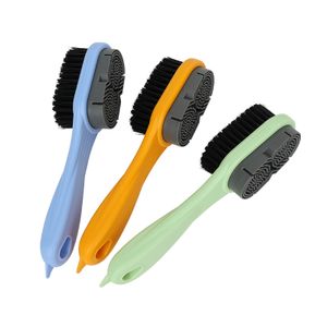 Double-sided suede brush sneakers cleaning long handle rubber dual-purpose leather shoes suede care Laundry brush