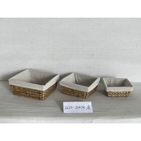 Handmade Home Decor Woven Basket for Home Storage Natural Water Hyacinth Rattan box