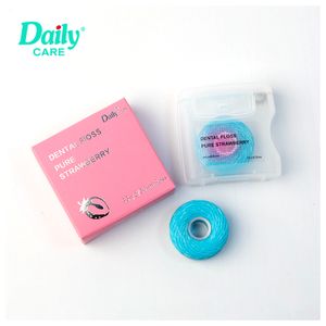 Daily Care Hot Sale 30m Blue and White Dental Floss 1260D Nylon Oral Care Floss with Coconut Oil Flavor Teeth Cleaning.