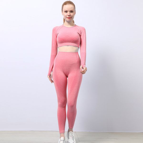 12C 5pcs Custom LOGO Printed Fitness Clothing Workout Crop Tops Leggings Seamless Sportswear Suits for Women