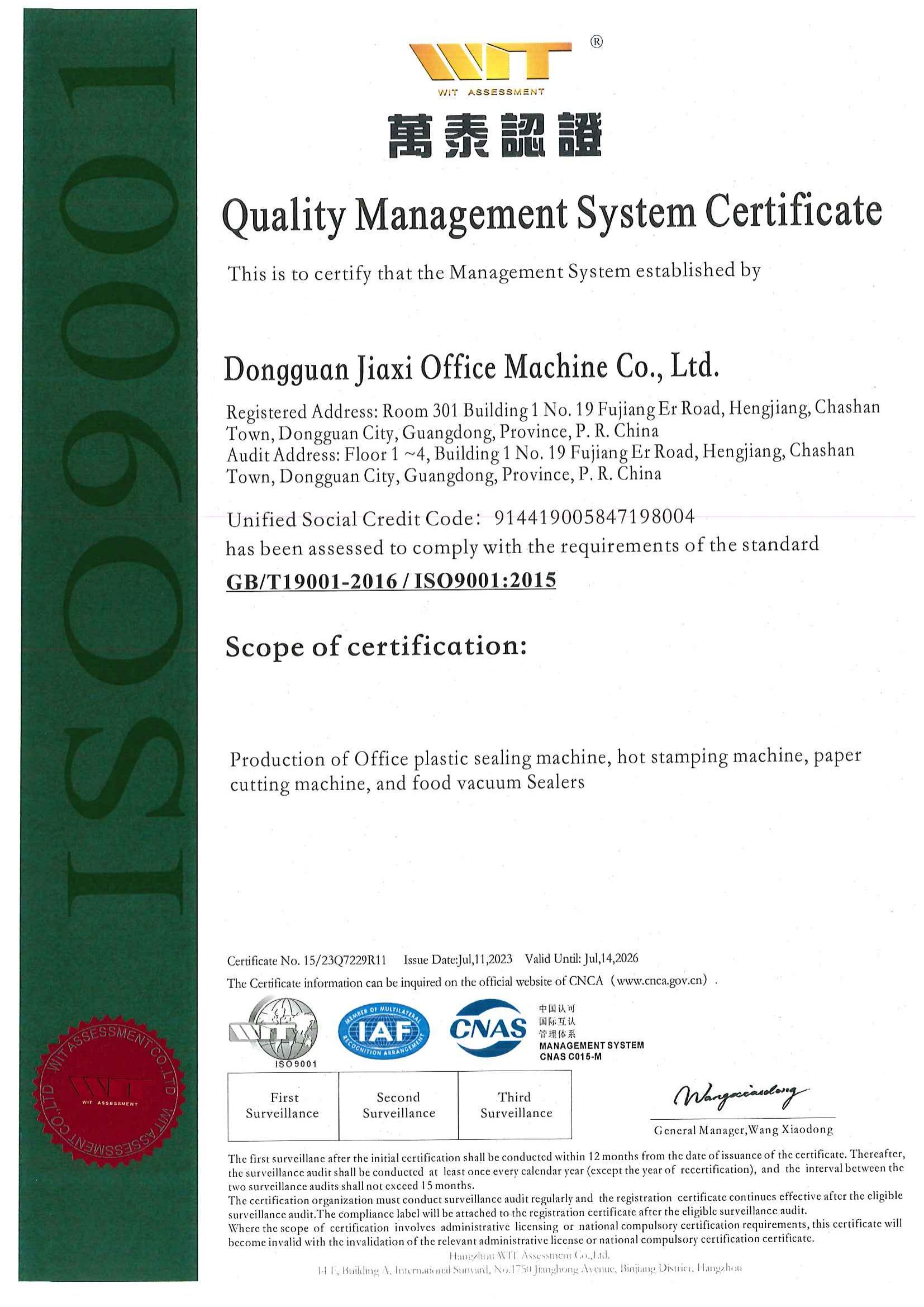 JACC Office Machine Co., Ltd. Office Laminators