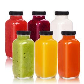 16oz,Square Beverage 500ml With Lids For Kombucha,Tea,Glass Homemade Drinks,Travel