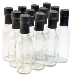 12oz premium hot sale clear glass bottle for sauce syrup woozy