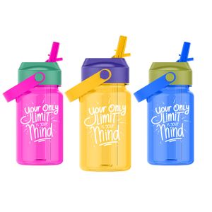 Simple HH 16oz 460ml Multiple Colors BPA Free with handle Kids Water Bottle with Straw