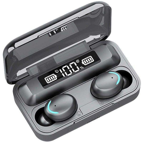 TWS in-ear wireless headphones with LED battery indicator for gaming and sports