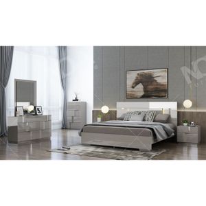 Wholesale Home Complete Bedroom Furniture Set Queen Size High Gloss Lacquer Painting Bedroom Sets With Lighted Headboard