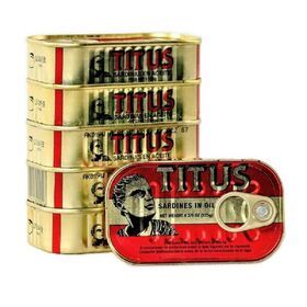125g*50tins cheap price canned sardine titus fish in vegetable oil