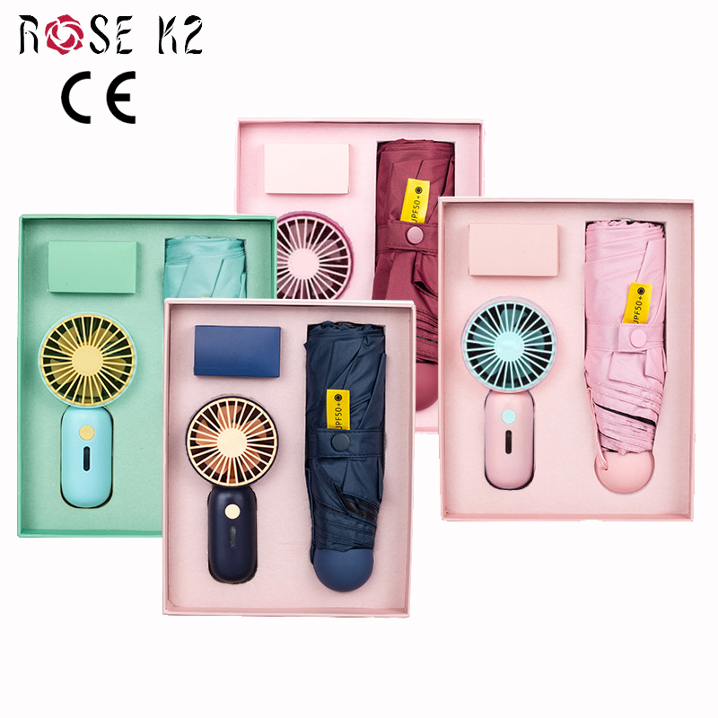 Special Hot Summer Wedding Souvenirs Promo Gift Mini Fan And Umbrella Gift Set For Guests Girlfriends Birthday Party Boys Gift