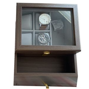 High Quality Luxury Wood Case Organizer Display Custom Wooden Watch Box For Men with watch holder and Drawer
