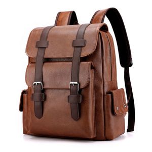Wholesale Leather Backpacks  Fashion Waterproof Travel For Men Laptop Backpacks Leather  PU College Student