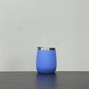 Customized Egg Shape 12oz Stainless Steel Insulated Cup Coffee Mug Wine Tumbler with Straw