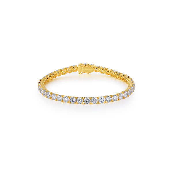 Wholesale 9k 14K 18K Real Solid Gold Iced out Jewelry 4mm Diamond 10ct In Total Tennis Chain Bracelet