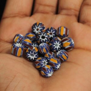 Chevron Glass Beads Loose Charm Bracelet Jewellery Making