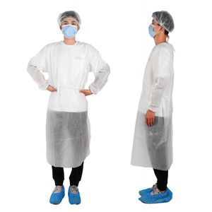China Wholesale ppe non 42gsm woven isolation gowns white disposable protective gown for factory dust prevention
