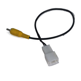 car 5 pin male connector video input rca to the factory backup camera wire harness for subru aftermarket stereo