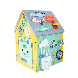Children's wooden busy house games with Bluetooth and light Montessori educational sensory learning toys for children