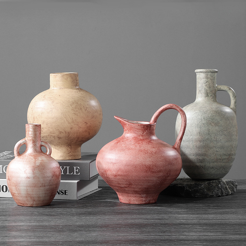 2024 New Creative Flower Arrangement Ceramic Vase Bottle Shaped Unique Personalized Color Wedding Flower Vases Decoration