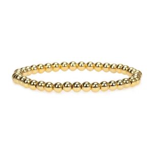 4mm Luxury Fashion 925 Jewellery Sterling Silver Gold Plated Multi Beads Chain Bracelets Women Ladies Female Fine Jewelry