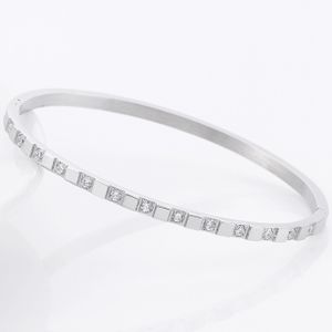 4mm A Line Crystals Rhinestone Stainless Steel Fashion Jewelry Bracelet&bangle Fine Jewelry