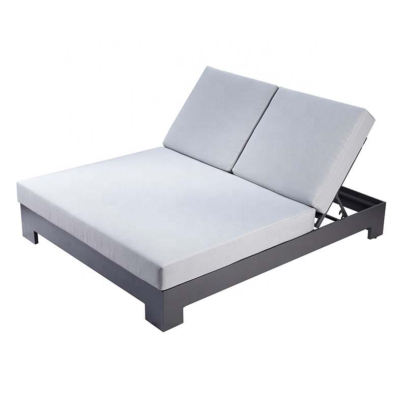 Luxury Garden Furniture Beach Side Sun Lounger Pool Chaises Outdoor Aluminum Double Sunbed