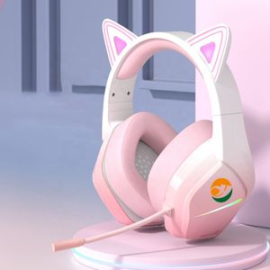 Cat Headphones for Girls Bluetooth Earphones Cat Ear Wired Headphones Noise Reduction Cute Headphones Gaming Headset With Mic