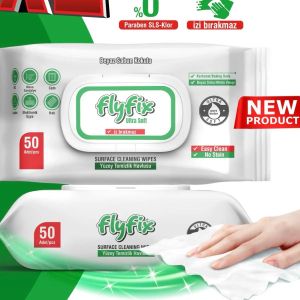 Flyfix Surface cleaning wipes high quality Premium Wipes with 50 pcs Turkish product various uses, home cleaning