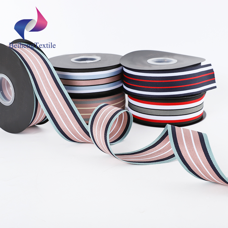 Manufacturer Custom Polyester Double Face Stitched Herringbone Grosgrain Twill Diy Bow Ribbon for Gift Wrapping