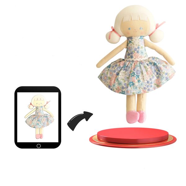 2024 Factory Design Hot Sale Plush DIY Rag Doll Dress Girl Stuffed Animal Toys for Children's Gift