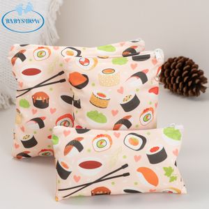 Pack of 3 eco friendly reusable leakproof cloth sandwich bag plastic free safe PUL food lunch zipper pouch PUL Snack Bags Zipper