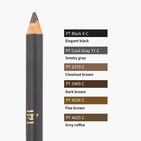 Smooth wooden eyebrow 100% powder pencil Manufacturer Wholesale Vegan 2 In 1  brush and Waterproof wooden eyebrow powder pencil