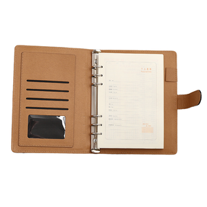 Hardcover Journal Lined A5 Diary Daily 80Gsm Pocket Magnetic Buckle Refillable Pu Notebook For Business