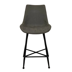Modern Design Brown Leatherette Bar Stools Counter Barstools Chairs with PU Faux Leather Seat Metal Frame for Dining Living Room